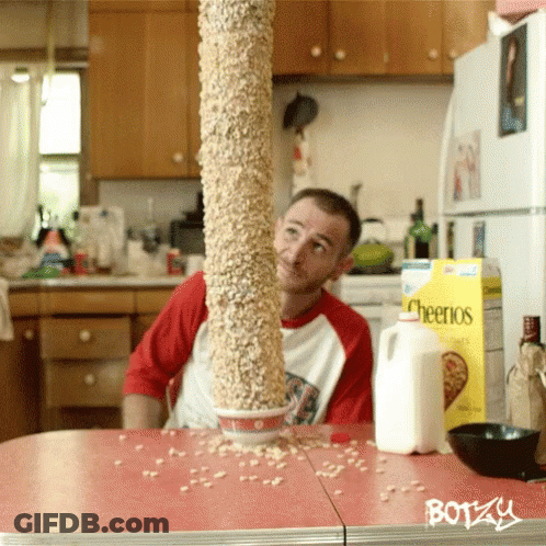 Honey Bunches Of Cheerios Bowl Next To Box GIF