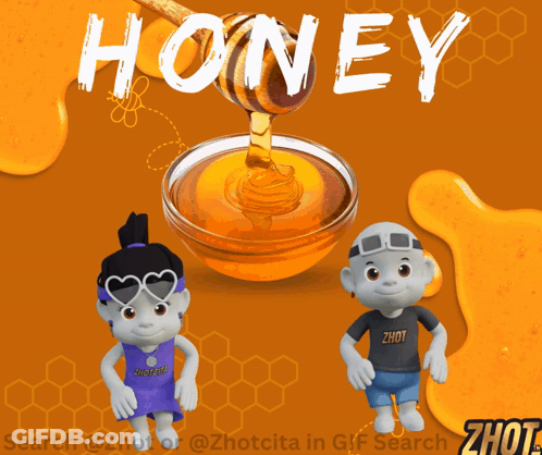 Honey On Orange Background GIF