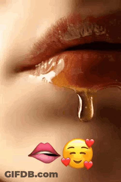 Honey Stained On Lips GIF