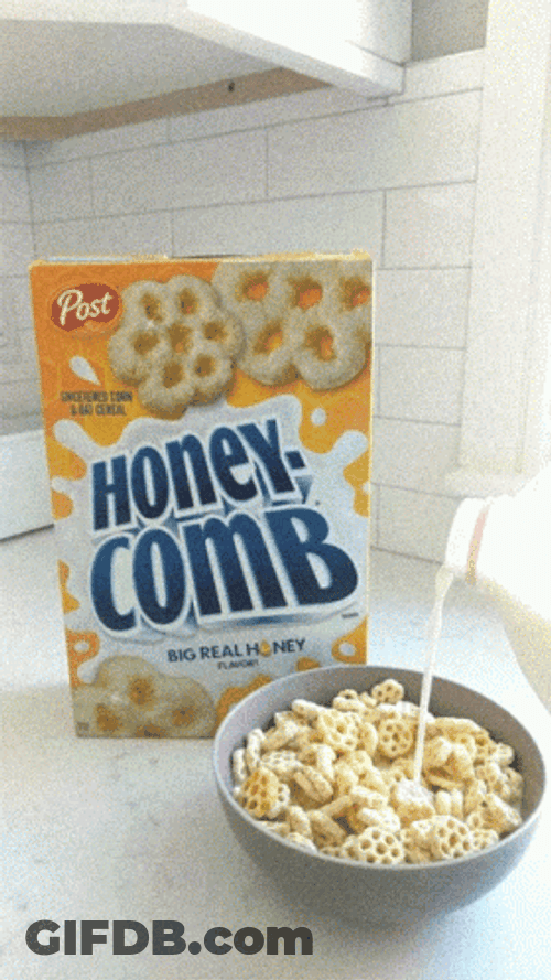 Honeycomb Cereal And Milk GIF