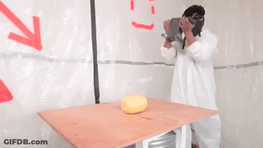 Honeydew Smashed By An Anvil GIF