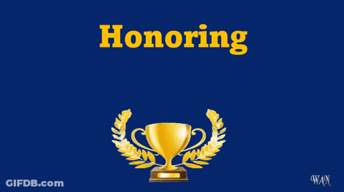 Honoring The Best Dad Ever Poster With Gold Trophy GIF