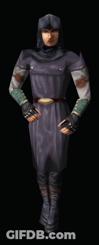Hooded Man Standing In Dark Room GIF