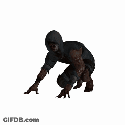 Hooded Person Crawling On Ground GIF