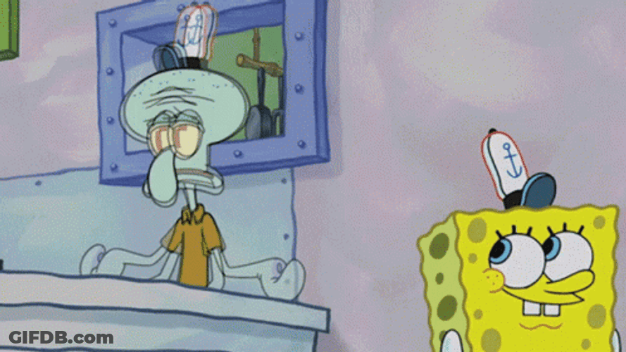 Hooray Confetti Squidward GIF