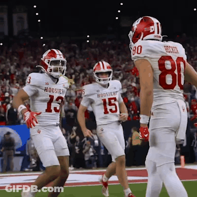 Hoosier Football Players 13 15 80 Celebrate Touchdown GIF