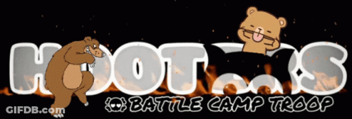 Hooters Battle Camp Troop Bear Logo GIF