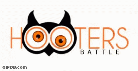 Hooters Logo With Owl And Horns GIF