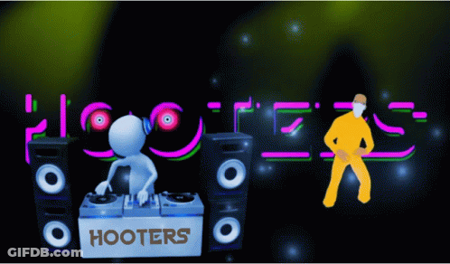 Hooters Poster With Mario And Turtle GIF