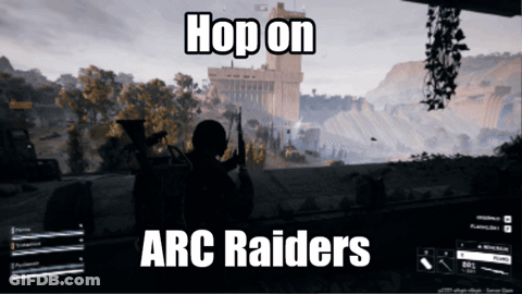 Hop On Arc Raiders Video Game Screenshot GIF