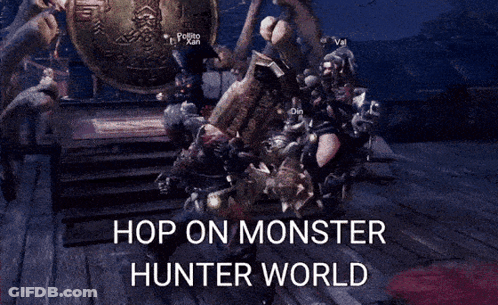 Hop On Monster Hunter World GIF