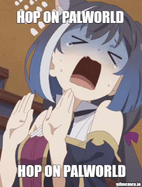 Hop On Palworld Crying Anime Girl GIF