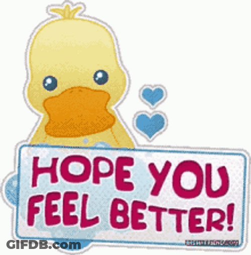 Hope You Feel Better Cute Duckling GIF