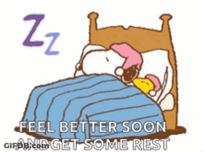 Hope You Feel Better Get Some Rest Snoopy GIF