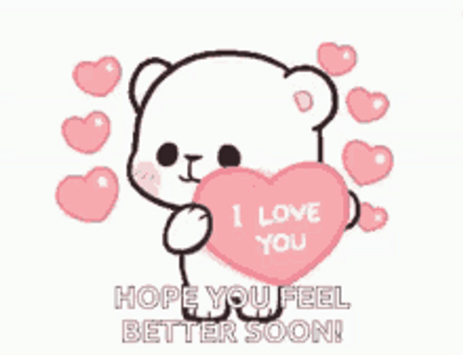 Hope You Feel Better Milk Mocha Heart Love GIF
