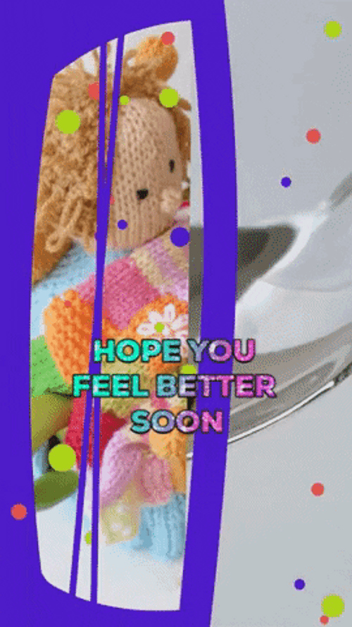 Hope You Feel Better Soon Crochet Doll GIF