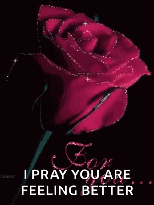 Hope Youre Feeling Better Glittering Rose GIF
