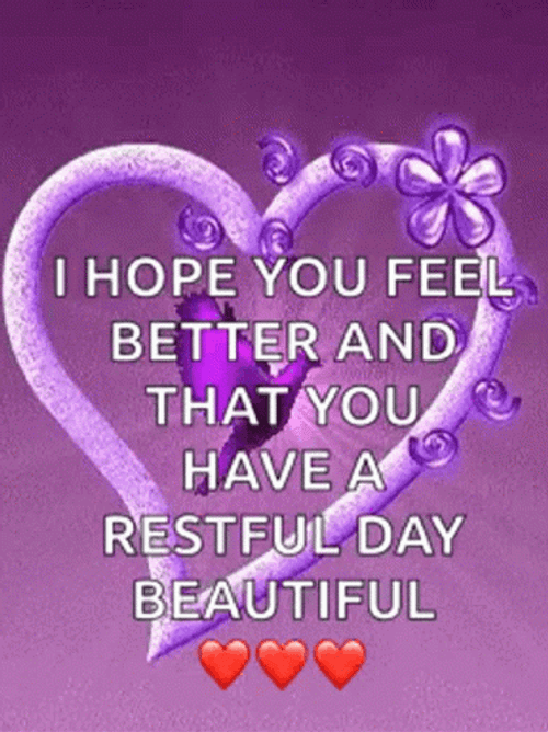 Hope Youre Feeling Better Purple Heart GIF
