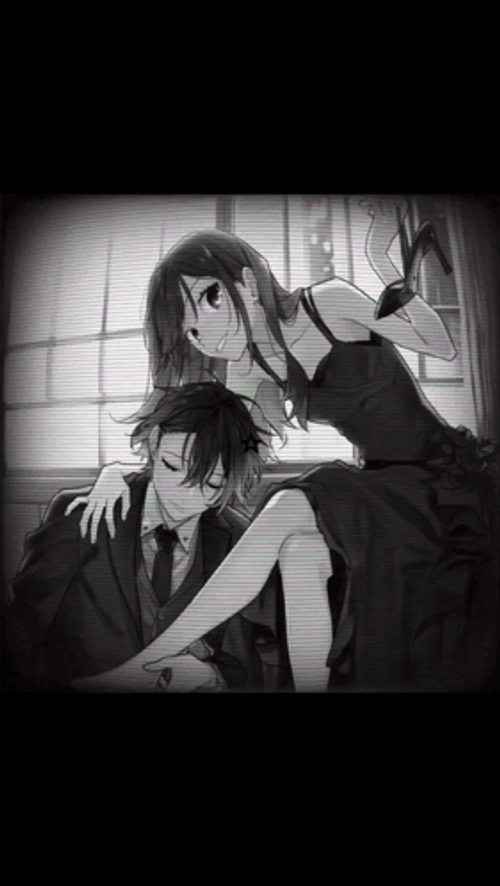Horimiya Kyoko Hori Monotone Image Compilation GIF