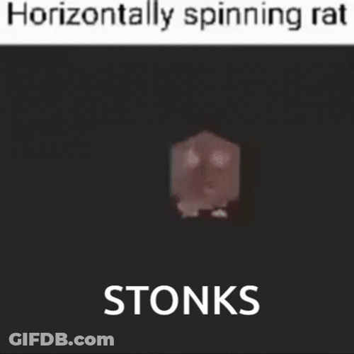 Horizontally Spinning Rat Stonks Meme GIF