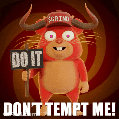 Horned Cartoon Holding Do It Sign GIF