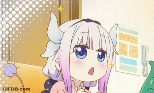 Horned Girl Sitting By Sign GIF
