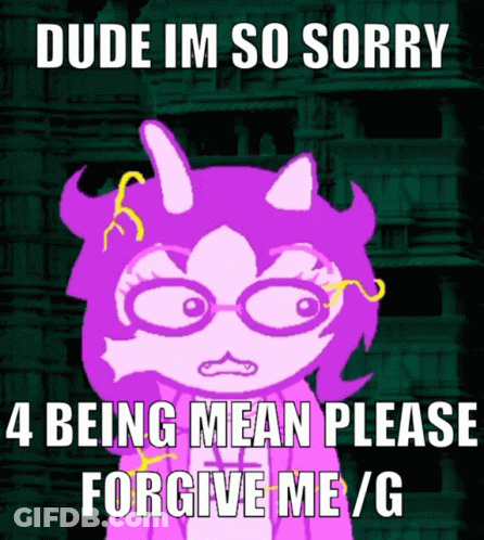 Horned Glasses Character Saying Dude Im Sorry GIF