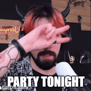 Horned Man Covering Face Saying Party Tonight GIF