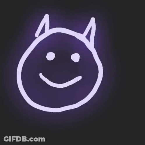 Horns Smiley Face GIF