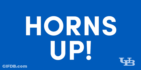 Horns Up Sign Blue Background GIF
