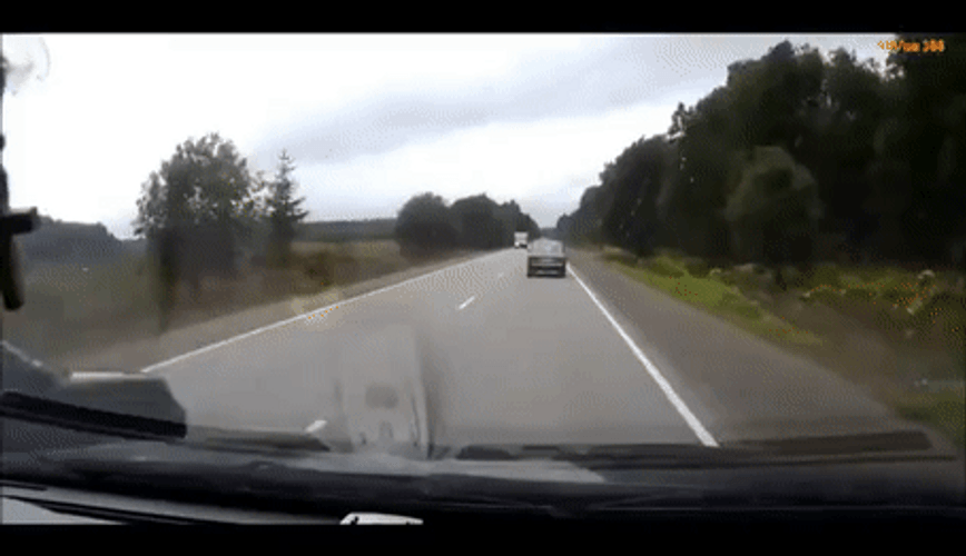 Horrendous Road Car Crash GIF