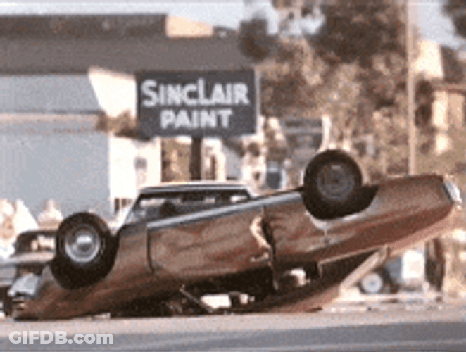 Horrible Burning Car Crash GIF