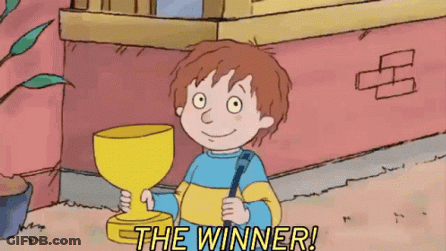 Horrid Henry Holding Winning Trophy GIF