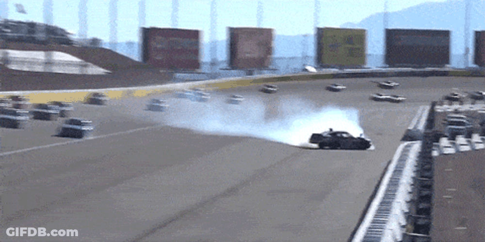 Horrific Race Track Car Crash GIF
