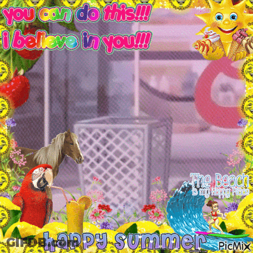 Horse And Parrot You Can Do This I Believe In You GIF