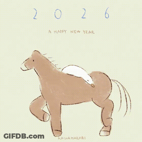 Horse Drawing With 2026 GIF