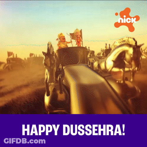 Horse Drawn Carriage Happy Dussehra GIF
