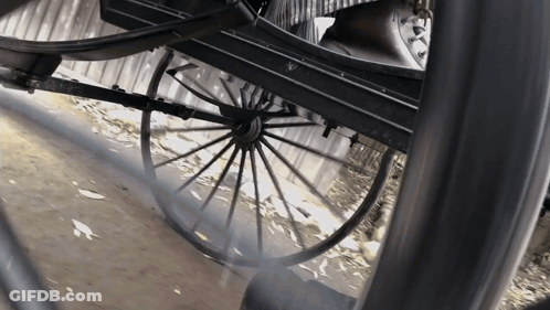 Horse Drawn Carriage Wheel With Smoke GIF