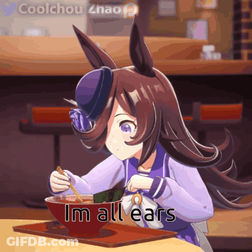 Horse Eating Ramen Saying I'm All Ears GIF