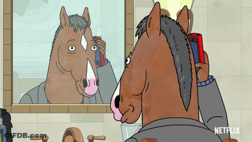 Horse Looking In Mirror With Netflix GIF