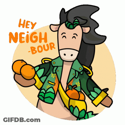 Horse Neigh And Wave To Neighbor GIF