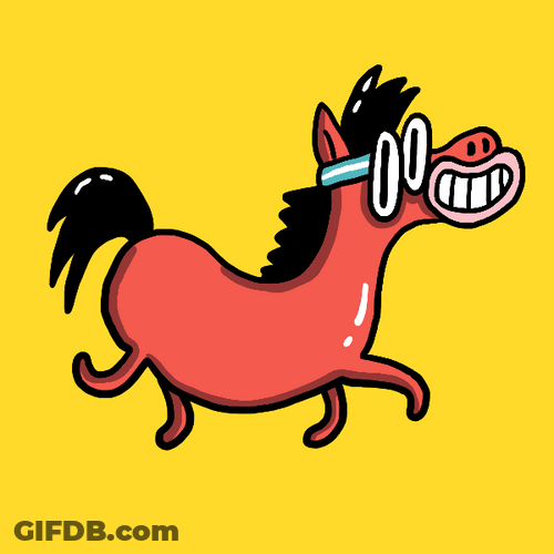 Horse Running Funny Meme GIF
