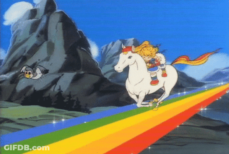 Horse Running Rainbow Brite 80S GIF