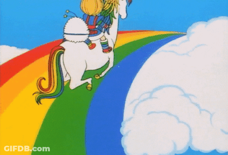 Horse Running Rainbow Brite GIF