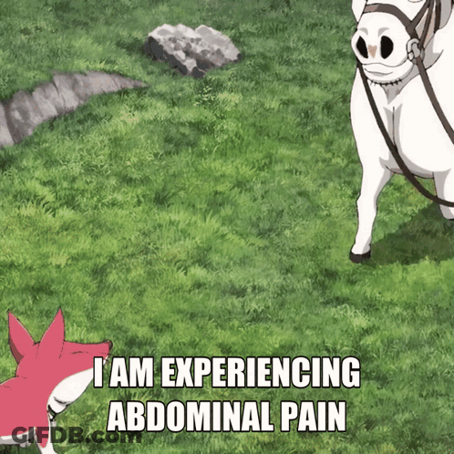 Horse Standing In Grass With Abdominal Pain GIF
