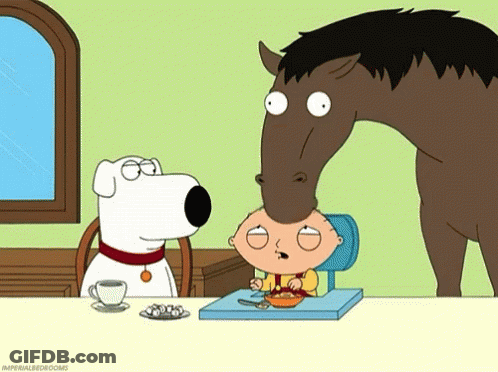 Horse Sticking Head Into Baby's Mouth GIF