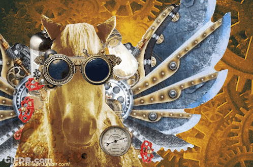 Horse Wearing Goggles With Clock Saying Clock GIF
