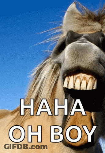 Horse With Mouth Open Saying Haha Oh Boy GIF