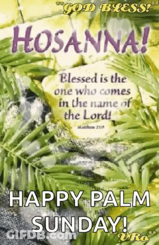 Hosanna ! Blessed Is The One Who Comes In The Name Of The Lord ! Happy Palm Sunday GIF