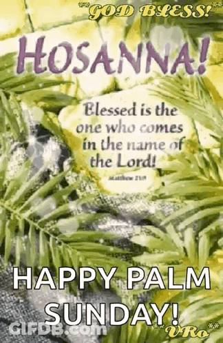 Hosanna ! Blessed Is The One Who Comes In The Name Of The Lord . Happy Palm Sunday ! GIF